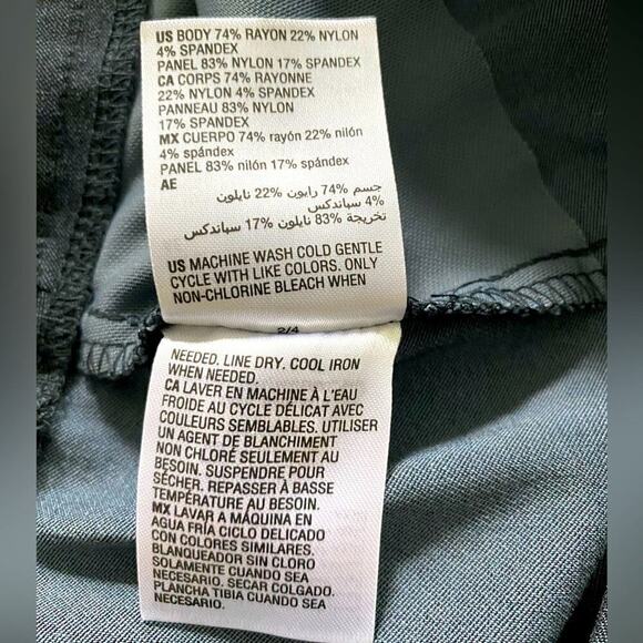 Pull on pants wide waistband grommet detail dark dusty navy blue JM Collection M - Picture 8 of 8